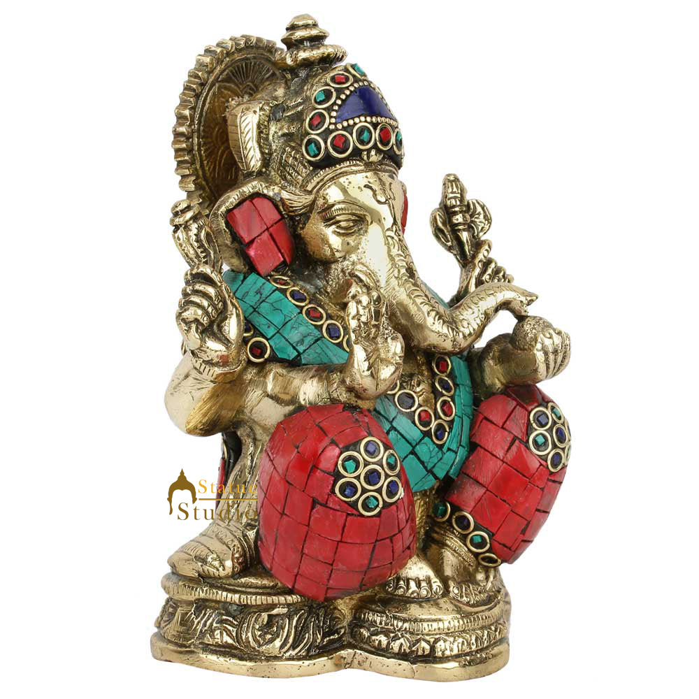 Indian Made Corporate Wedding Diwali Gifting Lord Ganesha Ganpati Statue Idol 7"