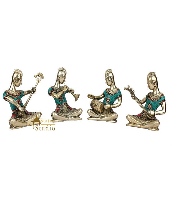Handmade 4 pcs Musical Set Inlay Showpiece Home Table Décor Gift Statue 6" - Eco-friendly - Sama Homes