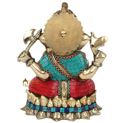 Indian God Ganpati Ganesha Wedding Diwali Corporate Gift Decor Inlay Statue 12" by vendor-unknown - Hindu Gods (View 4)