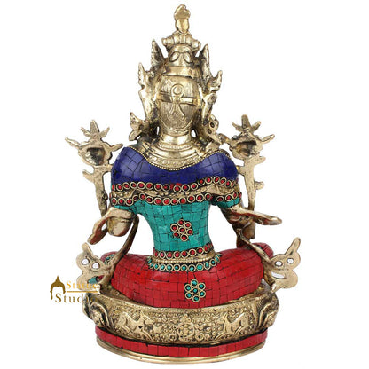 Tibetan Buddhist Goddess Tara Inlay Idol Home Office Décor Gift Statue 13" by vendor-unknown - Buddha (View 4)