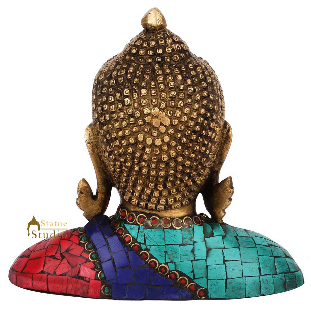 Brass Buddha Bust Idol Décor Showpiece 7 Inch - Image 5