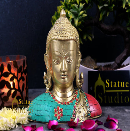Brass Buddha Bust Idol Décor Showpiece 7 Inch by vendor-unknown - Buddha (View 2)