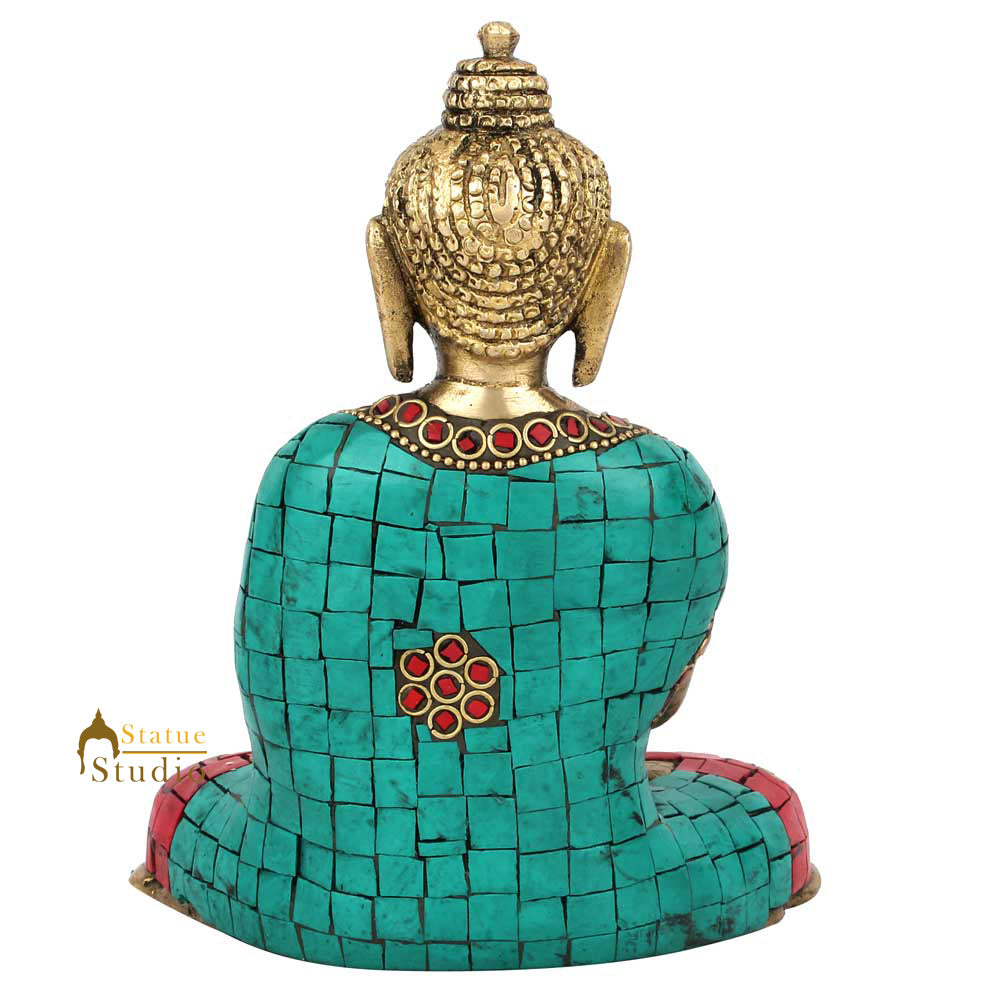 Buddhist Lord Buddha Corporate Gift Showpiece Inlay Décor Gift Statue Idol 6"