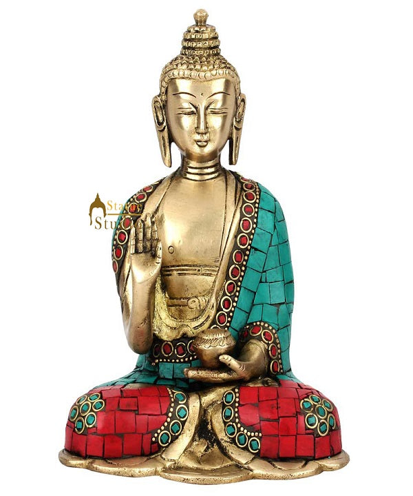 Buddhist Lord Buddha Corporate Gift Showpiece Inlay Décor Gift Statue Idol 6" - Eco-friendly - Sama Homes