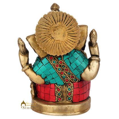 Multicolor Diwali Wedding Gift Ganesh Ganpati Inlay Idol Lucky Décor Statue 5" by vendor-unknown - Hindu Gods (View 4)