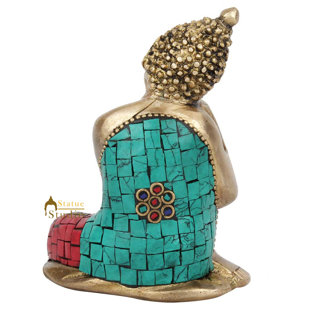 Miniature Lucky Corporate Gift Thinking Buddha Idol Décor Statue Showpiece 4" - Image 5