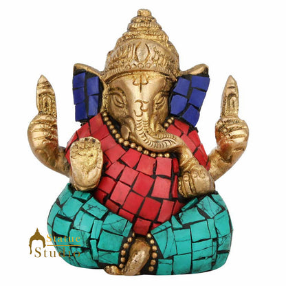 Miniature Elephant God Ganesh Ganpat Diwali Gift Temple Puja Idol Statue 3" by vendor-unknown - Hindu Gods (View 3)