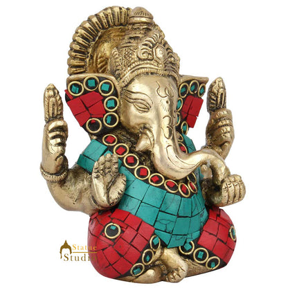 Indian Diwali Corporate Wedding Gift Ganesh Ganpati Idol Inlay Statue Murti 5" by vendor-unknown - Hindu Gods (View 3)