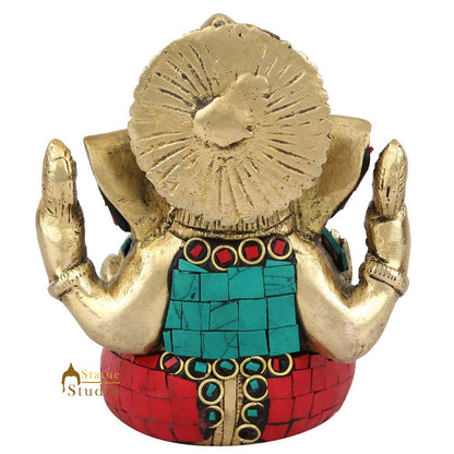 Indian Diwali Corporate Wedding Gift Ganesh Ganpati Idol Inlay Statue Murti 5" by vendor-unknown - Hindu Gods (View 4)