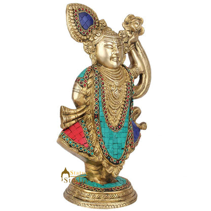 Rare Hindu God Krishna Shrinath Fine Inlay Idol Décor Gift Statue Showpiece 12" by vendor-unknown - Hindu Gods (View 3)