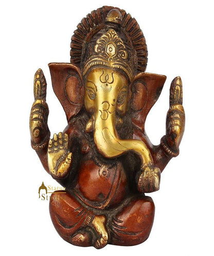 Brass Diwali Corporate Wedding Gift Ganesh Ganpati Idol Decor Statue Murti 5" by vendor-unknown - Hindu Gods