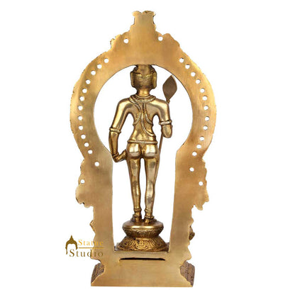 South Indian Hindu God Lord Karthikeya Murugan Vintage Idol Statue 10" by vendor-unknown - Hindu Gods (View 8)