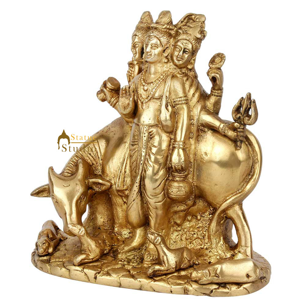 Indian Trinity of God Hindu Lord Brahma Idol Home Temple Puja Rare Statue 6" - Image 3