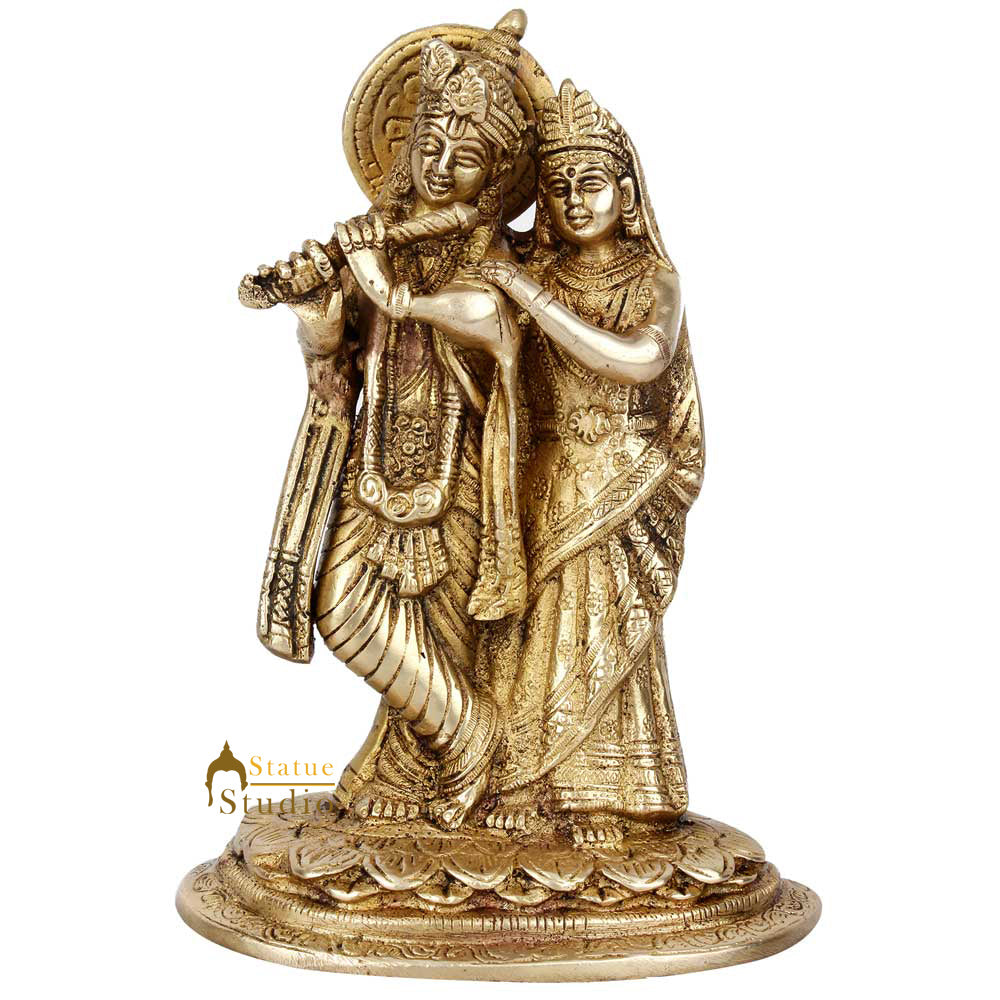 Mini Temple Puja Radha Krishna Lucky Wedding Gift Décor Statue Idol Figurine 7" - Eco-friendly - Sama Homes