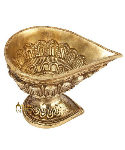 South Indian Style Brass Handmade Diwali Home Temple Antique Décor Diya 3" by vendor-unknown - Spiritual (View 2)
