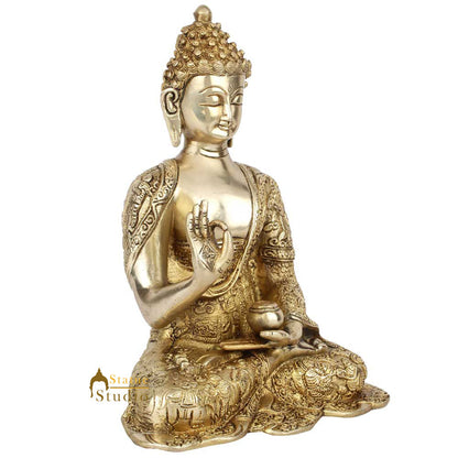 Indian Brass Life Story Engraved Buddha Antique Décor Statue Gift Showpiece 10" by vendor-unknown - Buddha (View 3)