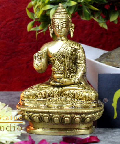 Mini Small Lucky Corporate Gift Sitting Buddha Idol Décor Statue Showpiece 2.5" by vendor-unknown - Buddha