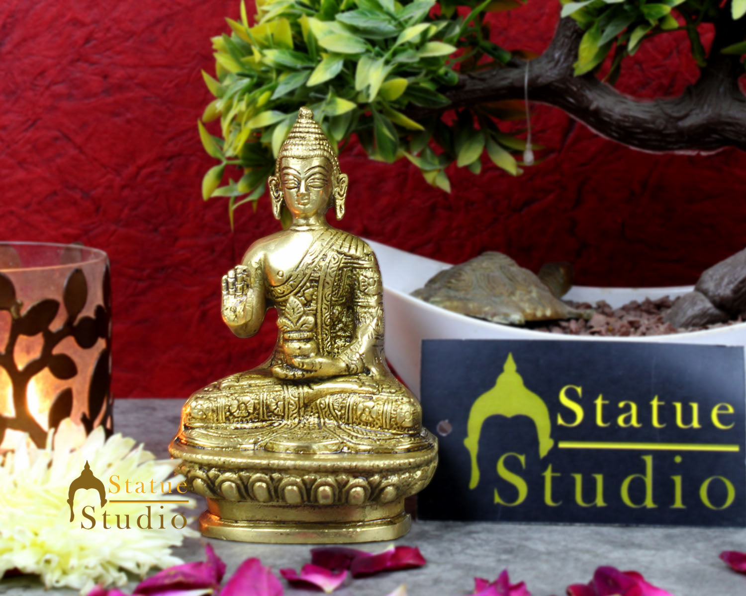 Mini Small Lucky Corporate Gift Sitting Buddha Idol Décor Statue Showpiece 2.5" - Image 2