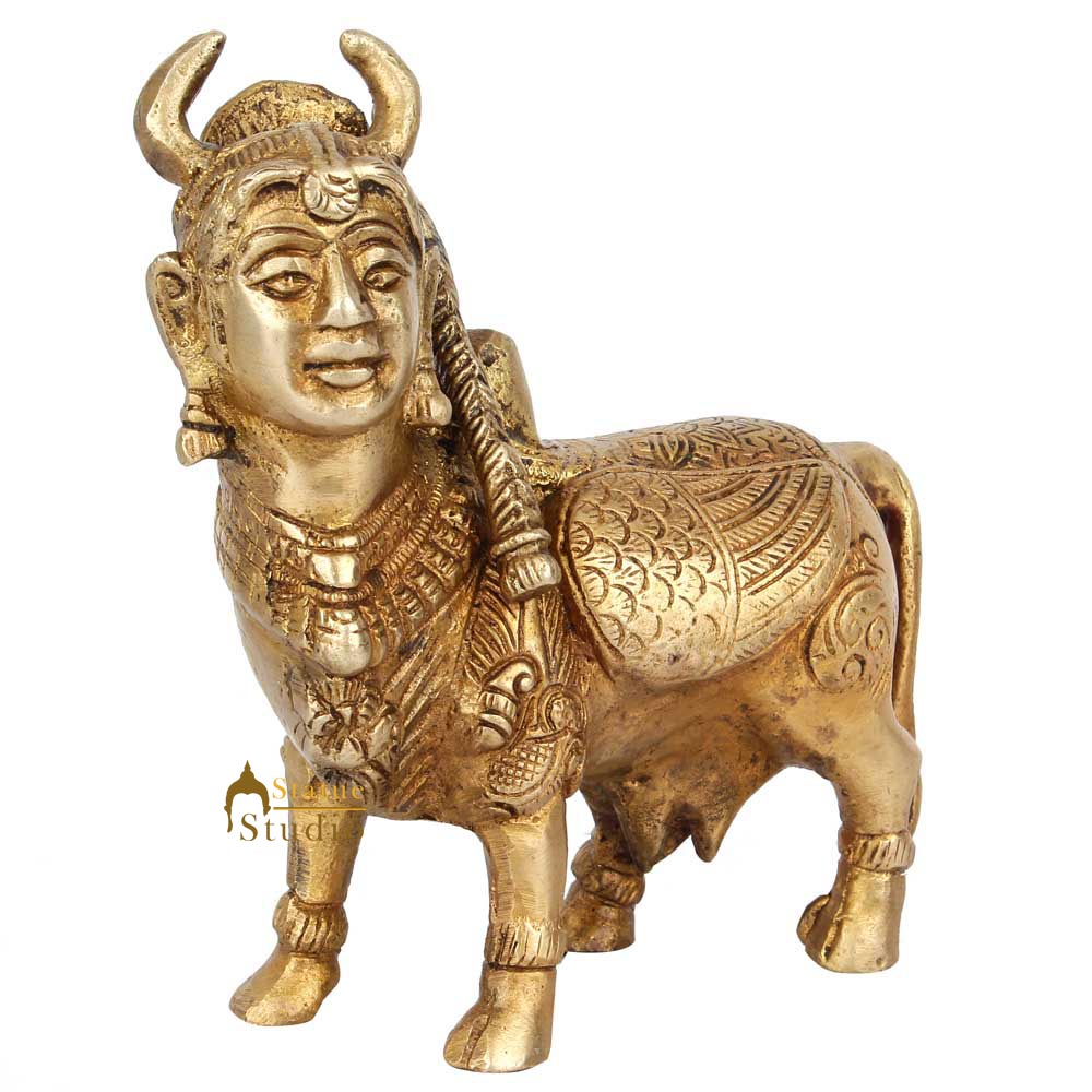 Indian Hindu Sacred Holy Kamdhenu Cow Idol Feng Shui Vastu Home Decor Statue 5" - Image 3