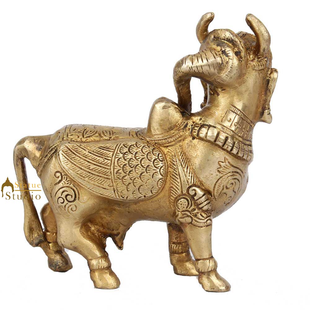 Indian Hindu Sacred Holy Kamdhenu Cow Idol Feng Shui Vastu Home Decor Statue 5"