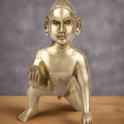 Fine Corporate Wedding Gift Bal Kanha Krishna Idol Décor Statue Showpiece 7" by vendor-unknown - Hindu Gods (View 2)