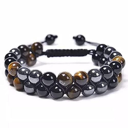 Tiger Eye- Hematite-Black Obsidian Bracelet – Double Layer for Protection, Remove Negative Energy . by SAMAHealing - simple