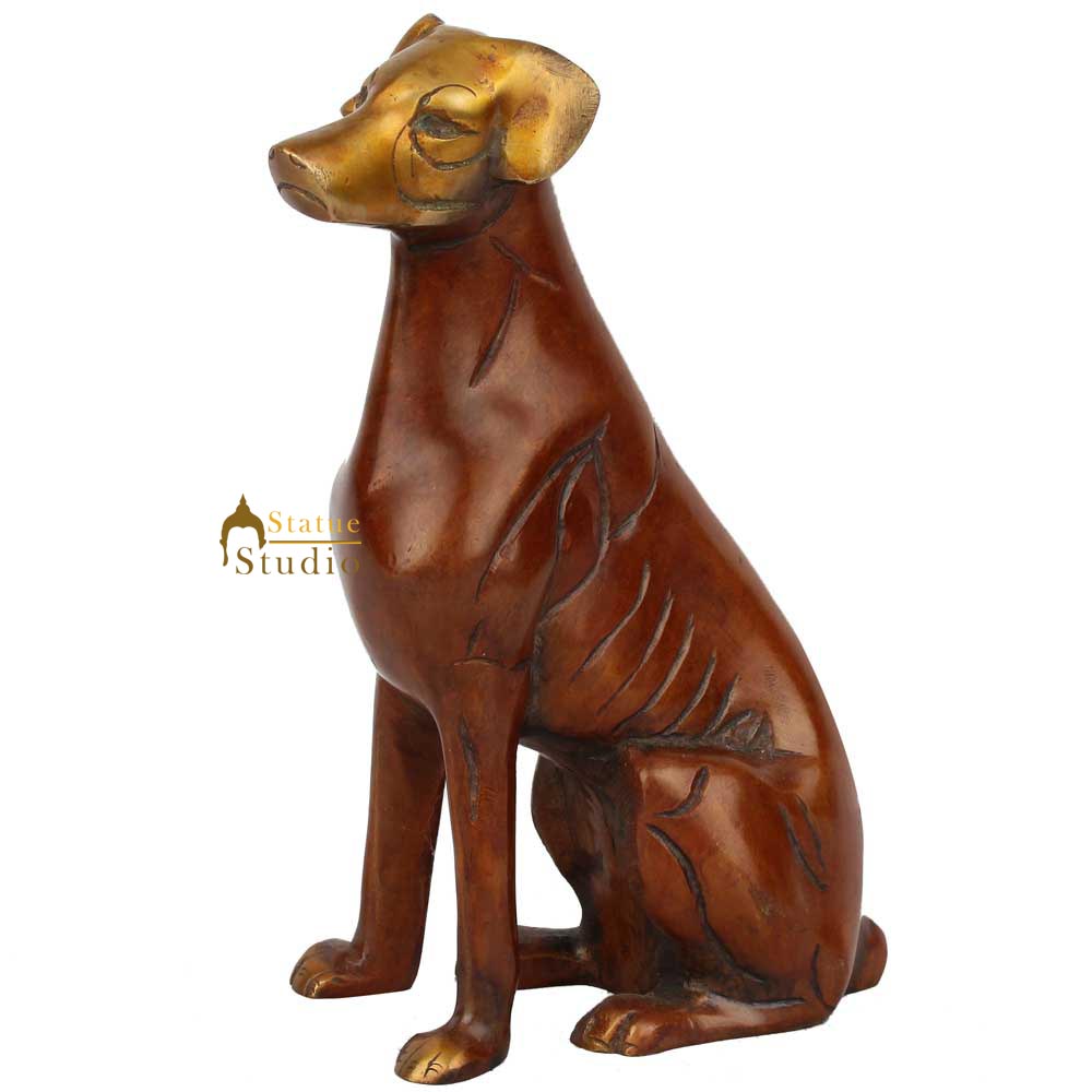 Indian Brass Standing Dog Animal Fine Home Office Décor Statue Showpiece 7"