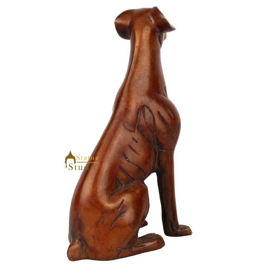 Indian Brass Standing Dog Animal Fine Home Office Décor Statue Showpiece 7" - Image 4