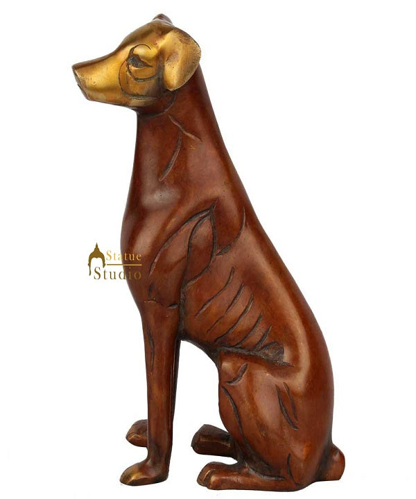 Indian Brass Standing Dog Animal Fine Home Office Décor Statue Showpiece 7"