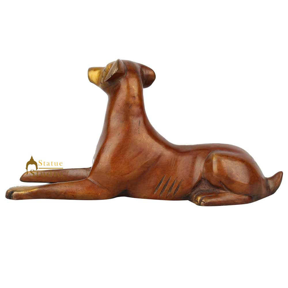 Indian Brass Sitting Dog Animal Fine Home Office Décor Statue Showpiece 4" - Image 4
