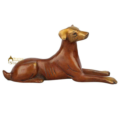 Indian Brass Sitting Dog Animal Fine Home Office Décor Statue Showpiece 4" by vendor-unknown - Decor