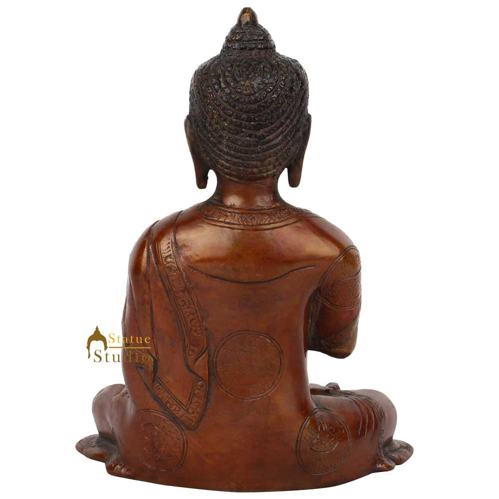 Antique Sitting Blessing Living Room Décor Buddha Statue Figurine 8" - Image 5