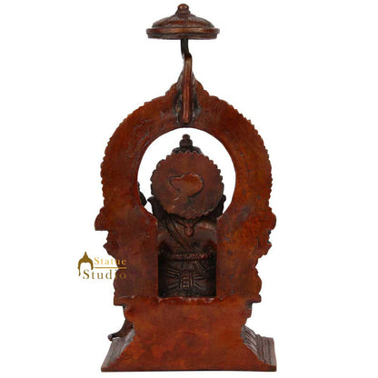Antique Brass Handicraft Lord Ganesha Statue Ganpati Idol Gift Décor Statue 8" by vendor-unknown - Hindu Gods (View 4)