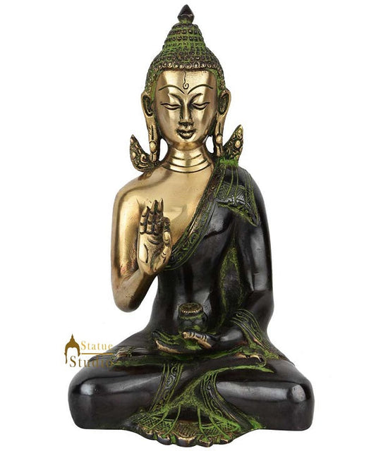 Ashtamanglam Vintage Chinese Buddhist Blessing Buddha Décor Statue Gift Idol 8"
