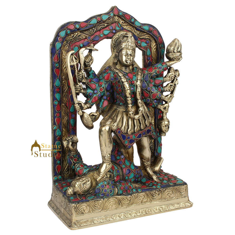 Brass Exclusive Goddess Maa Kali Murti Temple Home Décor Gift Idol Statue 11"