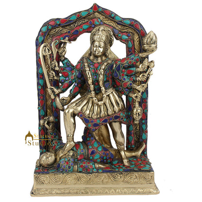 Brass Exclusive Goddess Maa Kali Murti Temple Home Décor Gift Idol Statue 11" by vendor-unknown - Hindu Gods