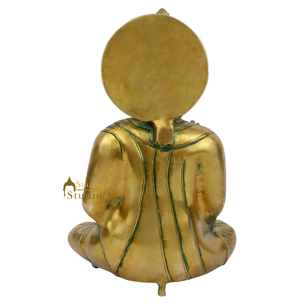 Antique Green Tibetan Buddha Home Décor Murti Gift Idol Masterpiece Statue 10" - Image 4