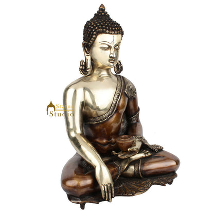Indian Brass Bodhisattva Kundal Buddha Décor Gift Statue Idol Masterpiece 16" by vendor-unknown - Buddha (View 3)