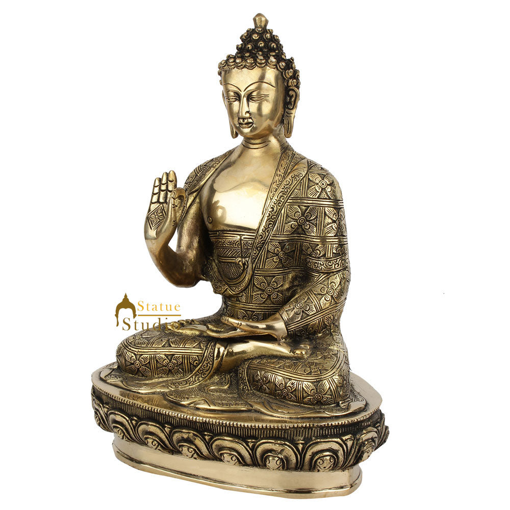 Fine Buddhism Lord Sakyamuni Buddha Carved Statue Décor Gift Idol Murti 12" - Image 3