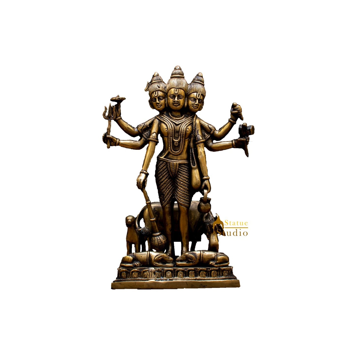 Hindu Trinity Of God Creator of Universe Lord Brahma Fine Murti Idol Statue 12"