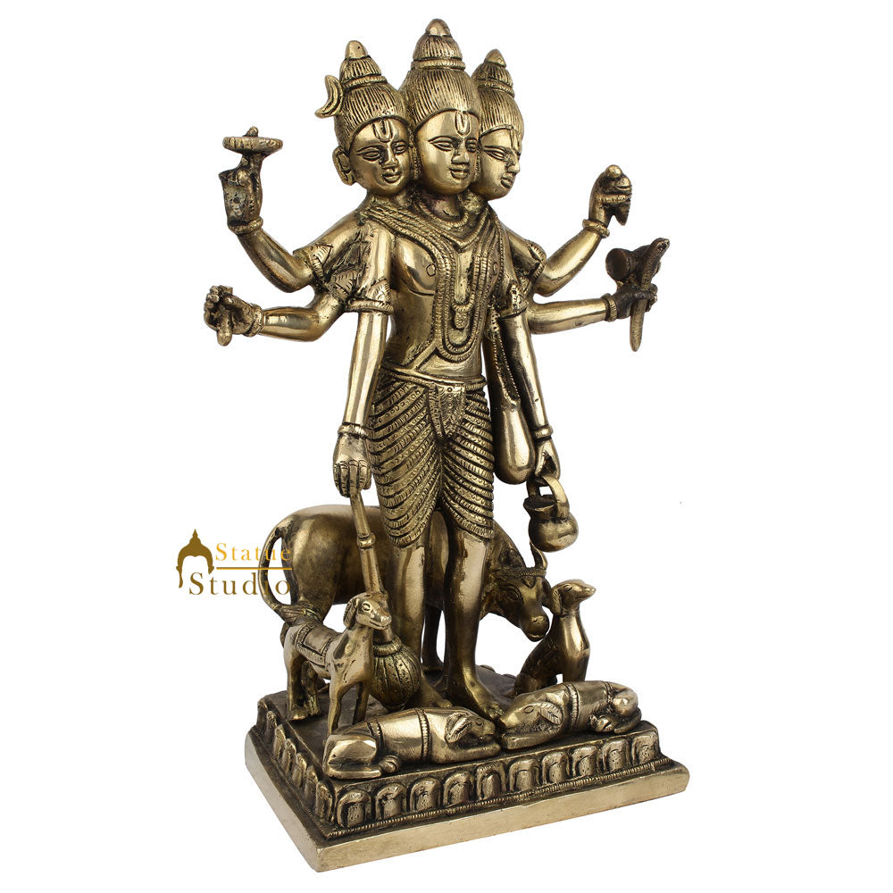 Hindu Trinity Of God Creator of Universe Lord Brahma Fine Murti Idol Statue 12" - Image 8