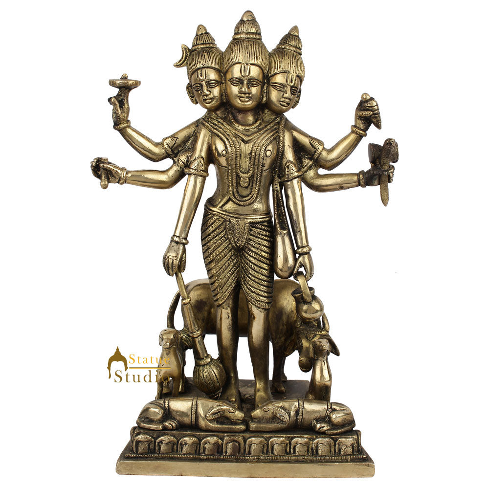 Hindu Trinity Of God Creator of Universe Lord Brahma Fine Murti Idol Statue 12"