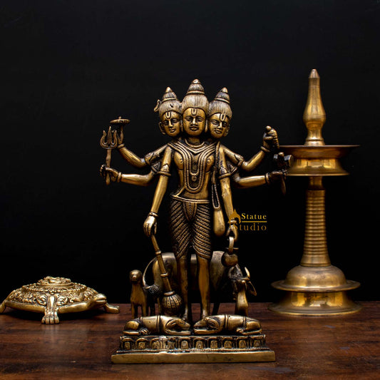 Hindu Trinity Of God Creator of Universe Lord Brahma Fine Murti Idol Statue 12"