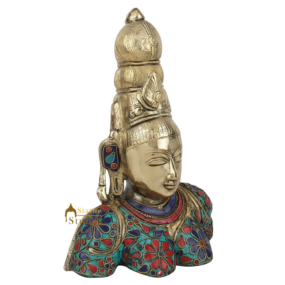 Fine Nepali Inlay Exclusive Goddess Tara Bust Statue Showpiece Décor Idol 10" - Image 3