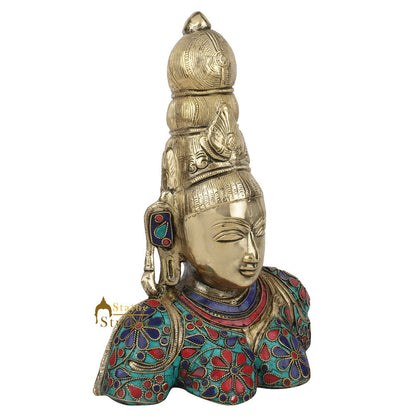 Fine Nepali Inlay Exclusive Goddess Tara Bust Statue Showpiece Décor Idol 10" by vendor-unknown - Buddha (View 3)