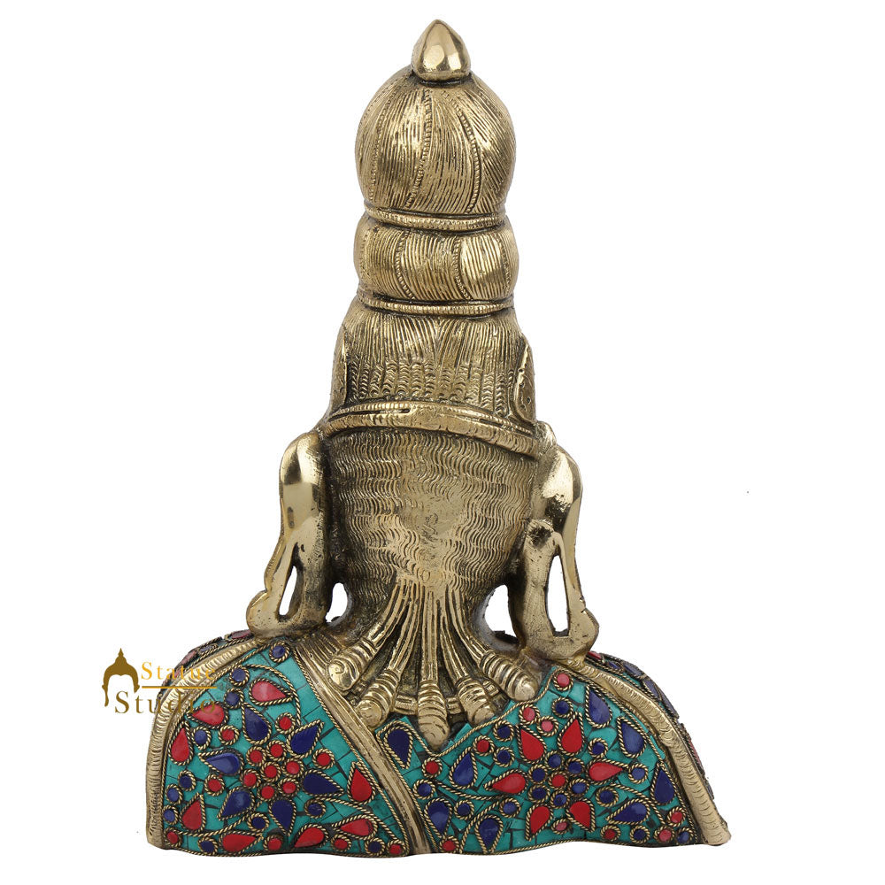 Fine Nepali Inlay Exclusive Goddess Tara Bust Statue Showpiece Décor Idol 10"