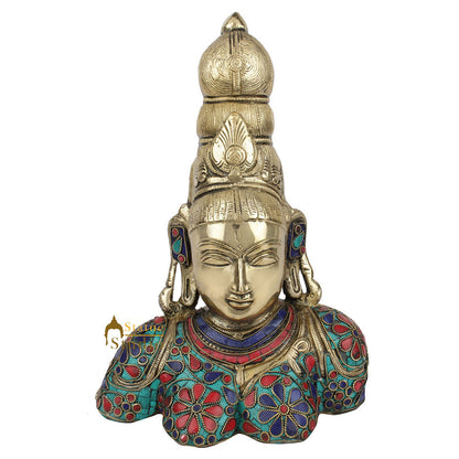 Fine Nepali Inlay Exclusive Goddess Tara Bust Statue Showpiece Décor Idol 10" by vendor-unknown - Buddha (View 2)