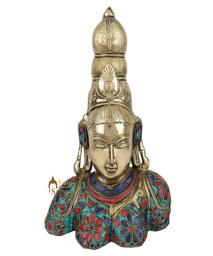 Fine Nepali Inlay Exclusive Goddess Tara Bust Statue Showpiece Décor Idol 10" by vendor-unknown - Buddha