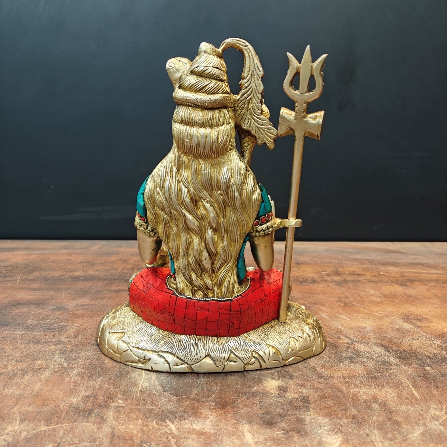 Brass Blessing Lord Shiva Statue For Temple Decor 10 Inch