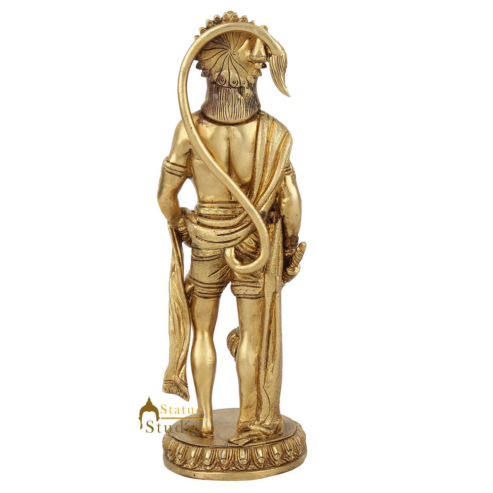 Brass Fine Exclusive Standing Pawan Putra Hanuman Idol 10 Inch - Image 5
